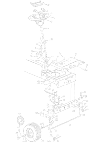 Steering Assembly/Axle, Front/Wheels, Front Diagram and Parts List for 136L660F000 1996 Yard Machines Lawn Tractor